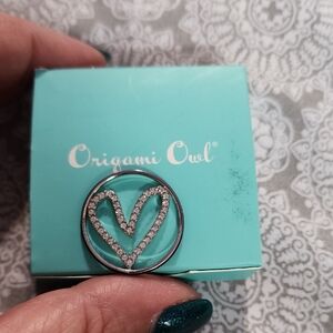 Origami Owl Silver Heart Plate